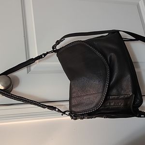 Aimee Kestenberg All for Love Black Convertible Leather Shoulder Crossbody Bag